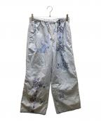 BEAMS BOYビームスボーイ）の古着「ボーイ クロスステッチ プリント パンツ」｜スカイブルー