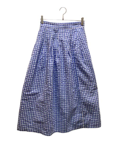 BEAMS BOY（ビームスボーイ）BEAMS BOY (ビームスボーイ) サッカー タック チェックスカート スカイブルー サイズ:２の古着・服飾アイテム