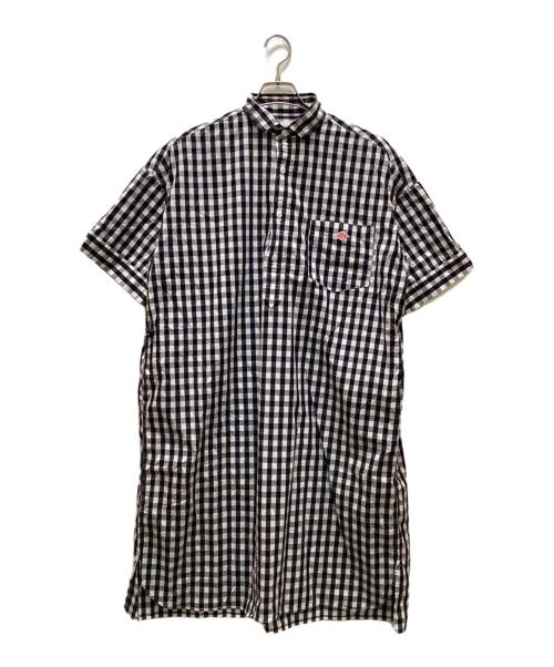 DANTON（ダントン）DANTON (ダントン) プルオーバー ドレス ショートスリーブ ブラック×ホワイト サイズ:３６の古着・服飾アイテム