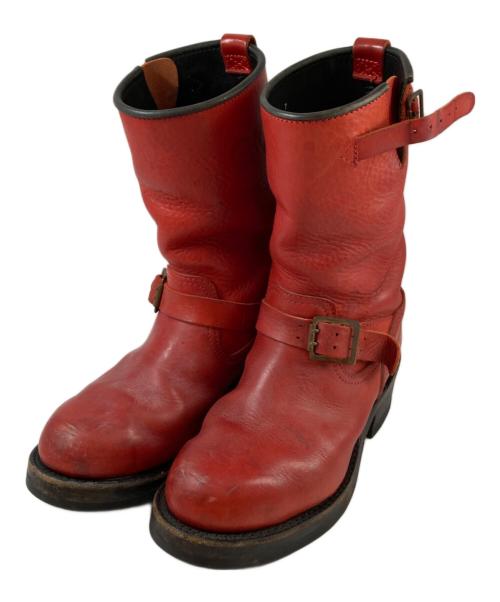 MADE IN GM JAPAN（メイドインジーエムジャパン）MADE IN GM JAPAN (メイドインジーエムジャパン) WOLF'S HEAD (ウルフズヘッド) 福禄寿 コラボエンジニアブーツ レッド サイズ:7の古着・服飾アイテム