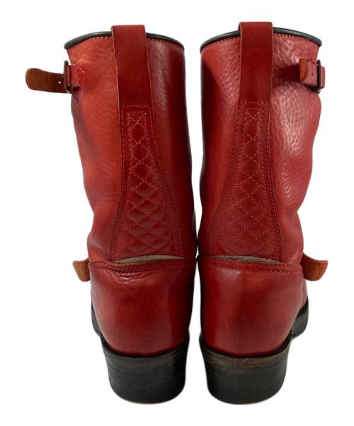 MADE IN GM JAPAN（メイドインジーエムジャパン）MADE IN GM JAPAN (メイドインジーエムジャパン) WOLF'S HEAD (ウルフズヘッド) 福禄寿 コラボエンジニアブーツ レッド サイズ:7の古着・服飾アイテム