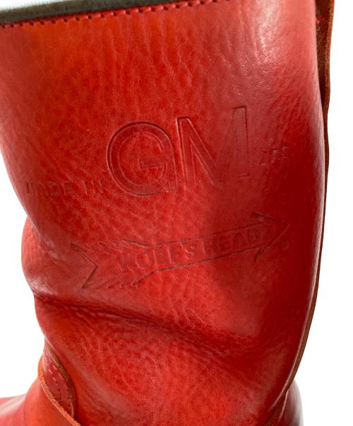 MADE IN GM JAPAN（メイドインジーエムジャパン）MADE IN GM JAPAN (メイドインジーエムジャパン) WOLF'S HEAD (ウルフズヘッド) 福禄寿 コラボエンジニアブーツ レッド サイズ:7の古着・服飾アイテム