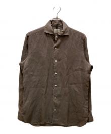 LUIGIBORRELLI LUXURY VINTAGE（ルイジ ボレッリ ラグジュアリーヴィンテージ）の古着「ワイドカラーリネンドレスシャツ」｜ベージュ