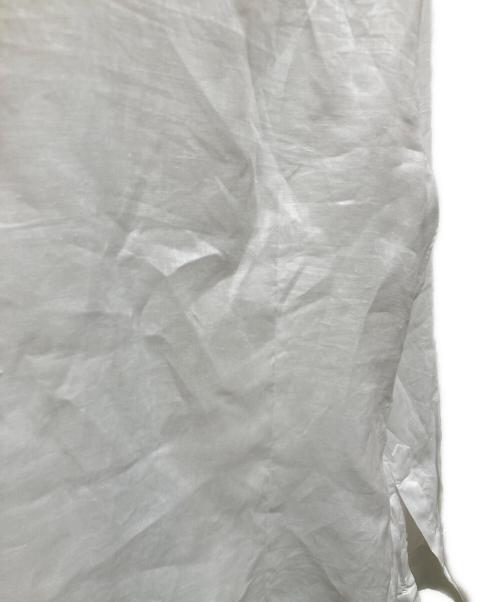 LUIGIBORRELLI LUXURY VINTAGE（ルイジ ボレッリ ラグジュアリーヴィンテージ）LUIGIBORRELLI LUXURY VINTAGE (ルイジ ボレッリ ラグジュアリーヴィンテージ) ワイドカラーリネンドレスシャツ ホワイト サイズ:Lの古着・服飾アイテム