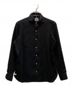 LUIGIBORRELLI LUXURY VINTAGEルイジ ボレッリ ラグジュアリーヴィンテージ）の古着「ワイドカラーリネンドレスシャツ」｜ブラック