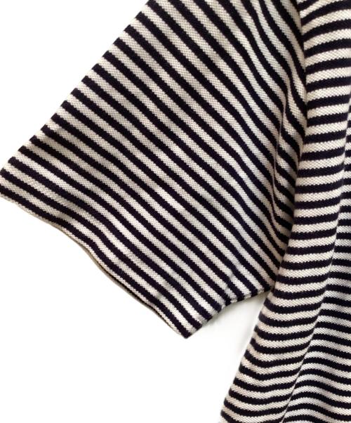 CHEMISE LACOSTE（シュミーズ ラコステ）CHEMISE LACOSTE (シュミーズ ラコステ) EDIFICE (エディフィス) 別注 ヘンリーネック半袖ポロシャツ ネイビー×ホワイト サイズ:２の古着・服飾アイテム