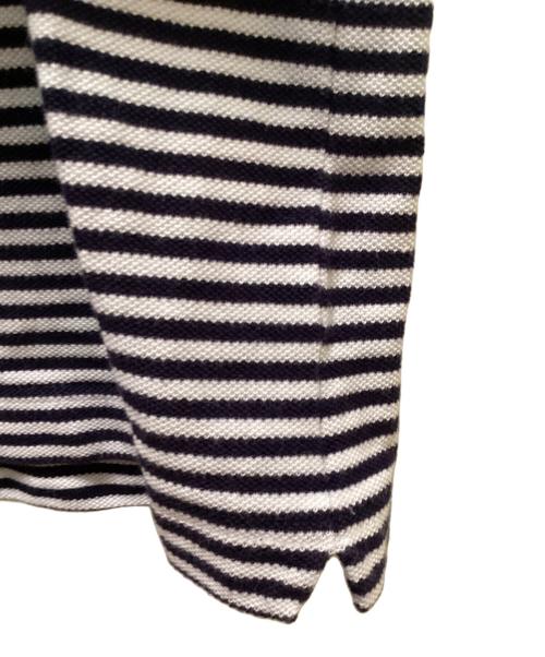 CHEMISE LACOSTE（シュミーズ ラコステ）CHEMISE LACOSTE (シュミーズ ラコステ) EDIFICE (エディフィス) 別注 ヘンリーネック半袖ポロシャツ ネイビー×ホワイト サイズ:２の古着・服飾アイテム