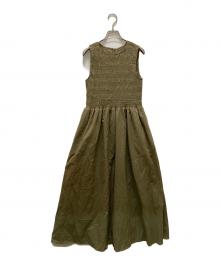 SLOBE IENA（スローブ イエナ）の古着「コットンシャーリングノースリーブワンピース」｜ベージュ