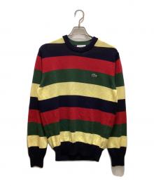 LACOSTE（ラコステ）の古着「ボーダーオーガニックコットンニットセーター」｜マルチカラー