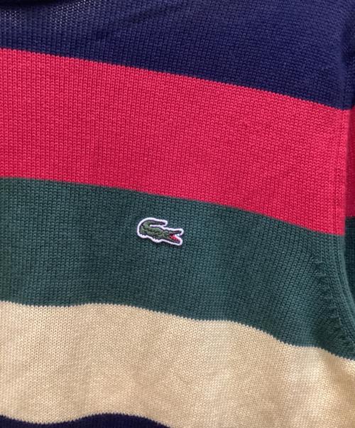 LACOSTE（ラコステ）LACOSTE (ラコステ) ボーダーオーガニックコットンニットセーター マルチカラー サイズ:3の古着・服飾アイテム