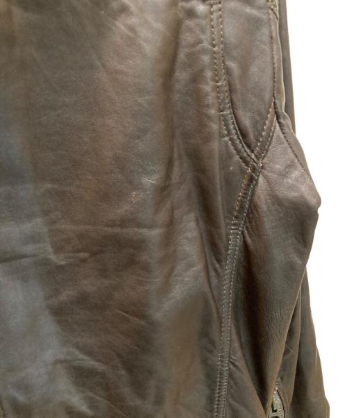 haruf leather（ハルフレザー）haruf leather (ハルフレザー) ラムシングルレザージャケット ブラウン サイズ:LLの古着・服飾アイテム