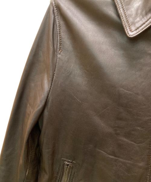 haruf leather（ハルフレザー）haruf leather (ハルフレザー) ラムシングルレザージャケット ブラウン サイズ:LLの古着・服飾アイテム