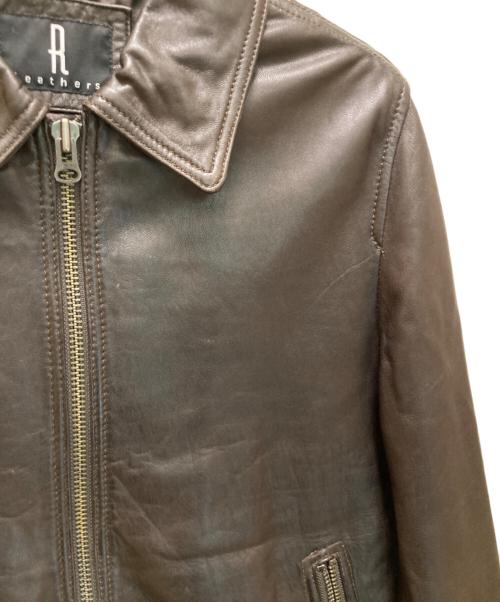 haruf leather（ハルフレザー）haruf leather (ハルフレザー) ラムシングルレザージャケット ブラウン サイズ:LLの古着・服飾アイテム