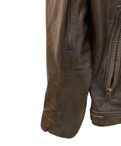 haruf leather（ハルフレザー）haruf leather (ハルフレザー) ラムシングルレザージャケット ブラウン サイズ:LLの古着・服飾アイテム