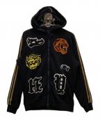 HYDROGENハイドロゲン）の古着「ワッペンジップパーカー」｜ブラック