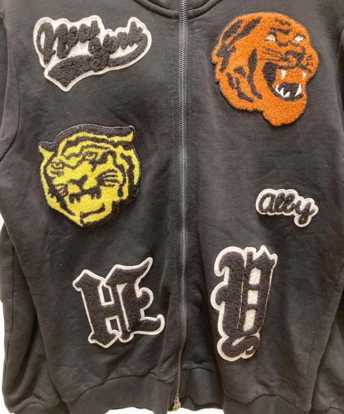 HYDROGEN（ハイドロゲン）HYDROGEN (ハイドロゲン) ワッペンジップパーカー ブラック サイズ:XLの古着・服飾アイテム