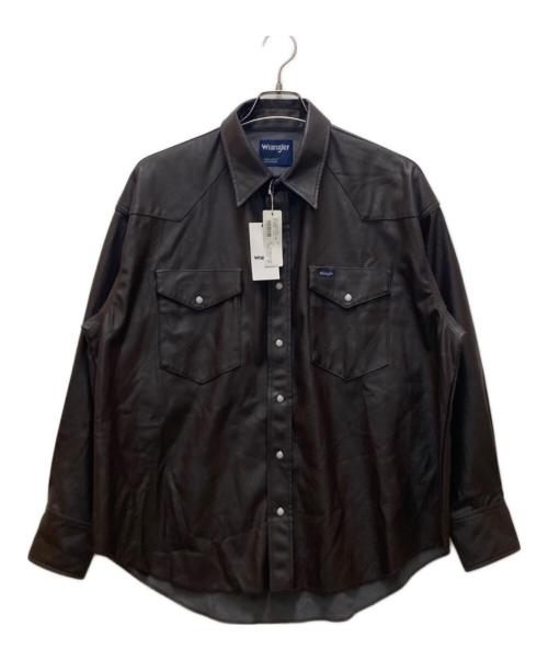 Wrangler（ラングラー）Wrangler (ラングラー) フェイクレザーウエスタンシャツジャケット ブラウン サイズ:M 未使用品の古着・服飾アイテム