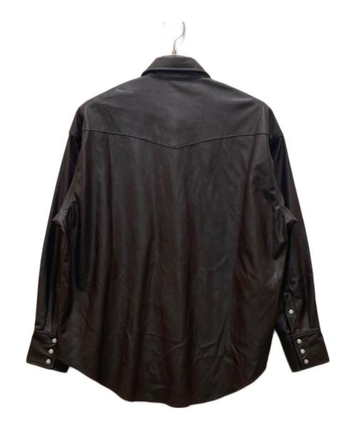 Wrangler（ラングラー）Wrangler (ラングラー) フェイクレザーウエスタンシャツジャケット ブラウン サイズ:M 未使用品の古着・服飾アイテム