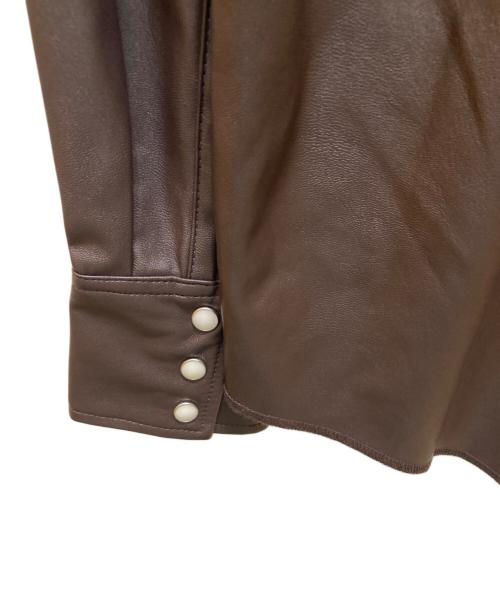 Wrangler（ラングラー）Wrangler (ラングラー) フェイクレザーウエスタンシャツジャケット ブラウン サイズ:M 未使用品の古着・服飾アイテム