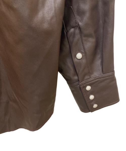 Wrangler（ラングラー）Wrangler (ラングラー) フェイクレザーウエスタンシャツジャケット ブラウン サイズ:M 未使用品の古着・服飾アイテム