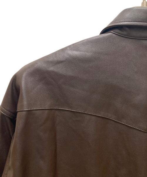 Wrangler（ラングラー）Wrangler (ラングラー) フェイクレザーウエスタンシャツジャケット ブラウン サイズ:M 未使用品の古着・服飾アイテム
