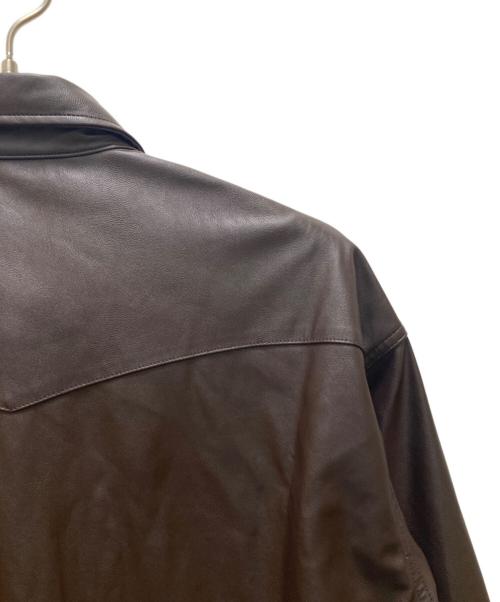 Wrangler（ラングラー）Wrangler (ラングラー) フェイクレザーウエスタンシャツジャケット ブラウン サイズ:M 未使用品の古着・服飾アイテム