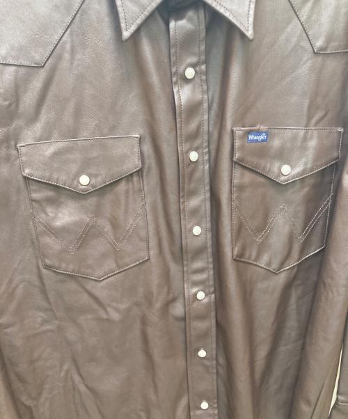 Wrangler（ラングラー）Wrangler (ラングラー) フェイクレザーウエスタンシャツジャケット ブラウン サイズ:M 未使用品の古着・服飾アイテム