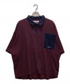 TIGHTBOOTH PRODUCTIONタイトブースプロダクション）の古着「STRIPE POLO SHIRT」｜ブラック×レッド