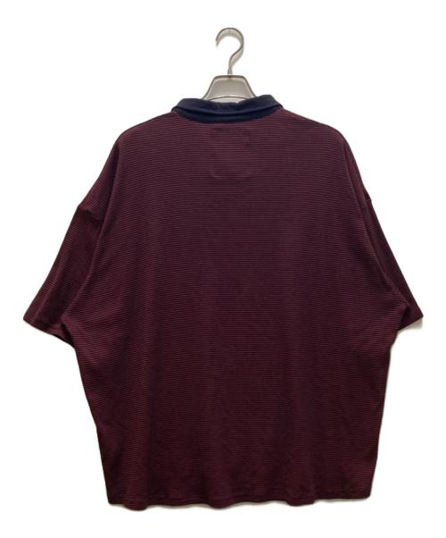 TIGHTBOOTH PRODUCTION（タイトブースプロダクション）TIGHTBOOTH PRODUCTION (タイトブースプロダクション) STRIPE POLO SHIRT ブラック×レッド サイズ:XLの古着・服飾アイテム