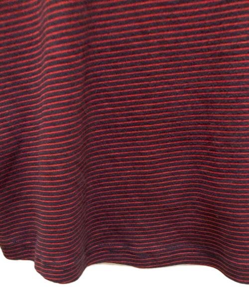 TIGHTBOOTH PRODUCTION（タイトブースプロダクション）TIGHTBOOTH PRODUCTION (タイトブースプロダクション) STRIPE POLO SHIRT ブラック×レッド サイズ:XLの古着・服飾アイテム