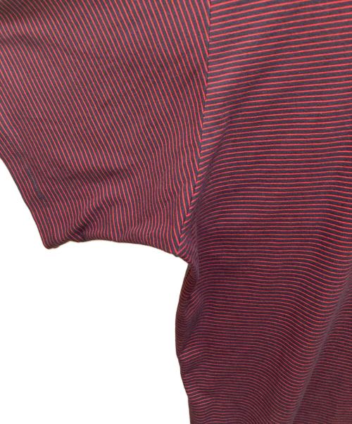 TIGHTBOOTH PRODUCTION（タイトブースプロダクション）TIGHTBOOTH PRODUCTION (タイトブースプロダクション) STRIPE POLO SHIRT ブラック×レッド サイズ:XLの古着・服飾アイテム