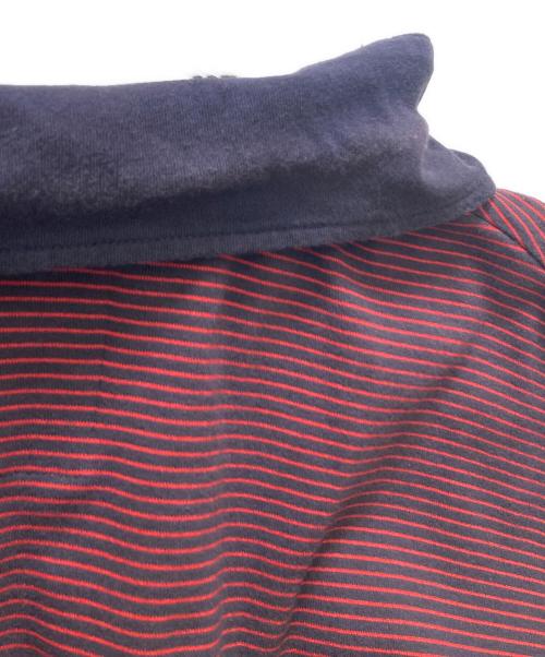 TIGHTBOOTH PRODUCTION（タイトブースプロダクション）TIGHTBOOTH PRODUCTION (タイトブースプロダクション) STRIPE POLO SHIRT ブラック×レッド サイズ:XLの古着・服飾アイテム