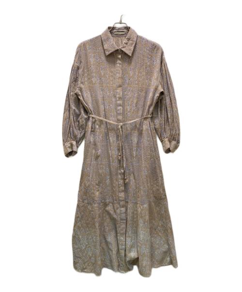 ne quittez pas（ヌキテパ）ne quittez pas (ヌキテパ) Crimp Cotton Patch Work Shirts Dress ベージュ サイズ:Mの古着・服飾アイテム