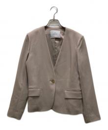 MOGA（モガ）の古着「ノーカラージャケット」｜ベージュ