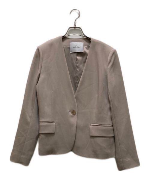 MOGA（モガ）MOGA (モガ) ノーカラージャケット ベージュ サイズ:2の古着・服飾アイテム