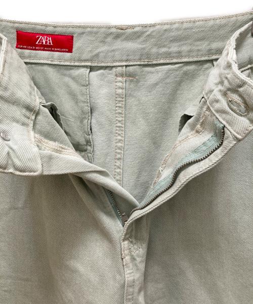 ZARA（ザラ）ZARA (ザラ) harry lambert (ハリー・ランバート) バルーンスリープフィットデニムパンツ グリーン サイズ:40の古着・服飾アイテム