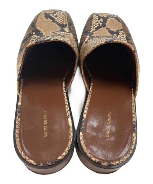 WALES BONNER（ウェールズボナー）WALES BONNER (ウェールズボナー) BEIGE PANELED MULES ブラウン サイズ:45の古着・服飾アイテム
