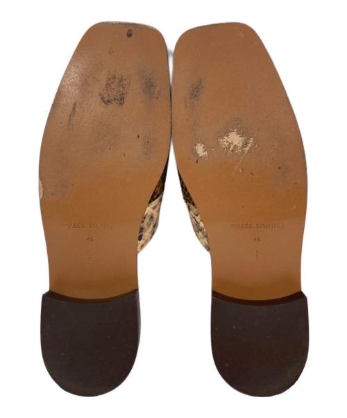 WALES BONNER（ウェールズボナー）WALES BONNER (ウェールズボナー) BEIGE PANELED MULES ブラウン サイズ:45の古着・服飾アイテム
