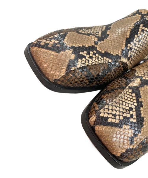 WALES BONNER（ウェールズボナー）WALES BONNER (ウェールズボナー) BEIGE PANELED MULES ブラウン サイズ:45の古着・服飾アイテム