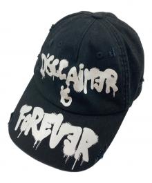 disclaimer（ディスクライマー）の古着「ダメージ加工ペイントキャップ」｜ブラック