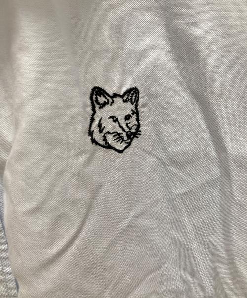 maison kitsune（メゾンキツネ）MAISON KITSUNE (メゾンキツネ) コントアー フォックスヘッド カジュアル BD シャツ ブルー サイズ:XLの古着・服飾アイテム