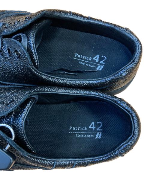PATRICK（パトリック）PATRICK (パトリック) PENNERE シボ革ウィングチップローカットスニーカー ブラック サイズ:42の古着・服飾アイテム