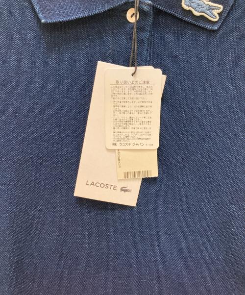 LACOSTE（ラコステ）LACOSTE (ラコステ) レギュラーフィットインディゴピケポロシャツ ネイビー サイズ:36 未使用品の古着・服飾アイテム