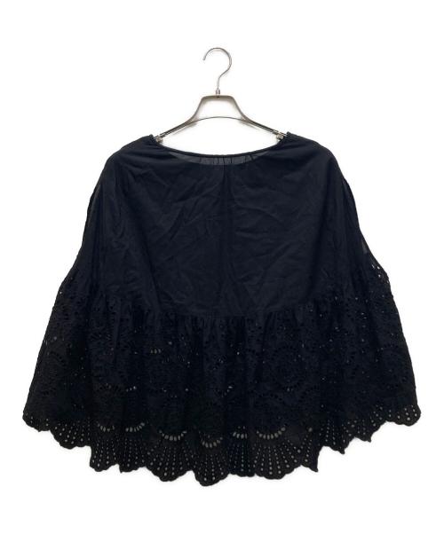 BEARDSLEY（ビアズリー）BEARDSLEY (ビアズリー) レースポンチョブラウス ブラック サイズ:FREEの古着・服飾アイテム