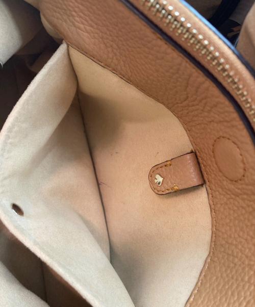 Kate Spade（ケイトスペード）Kate Spade (ケイトスペード) ノットラージ ペブルレザー ショルダー トートバッグ ブラウンの古着・服飾アイテム