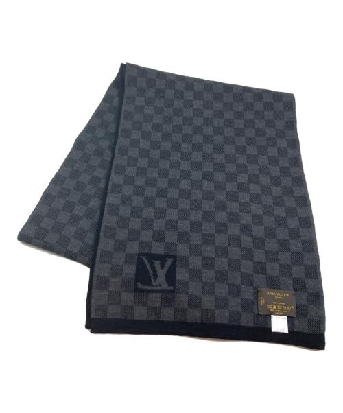 LOUIS VUITTON（ルイ ヴィトン）LOUIS VUITTON (ルイ ヴィトン) エシャルププティ ロゴストール グレー×ブラックの古着・服飾アイテム