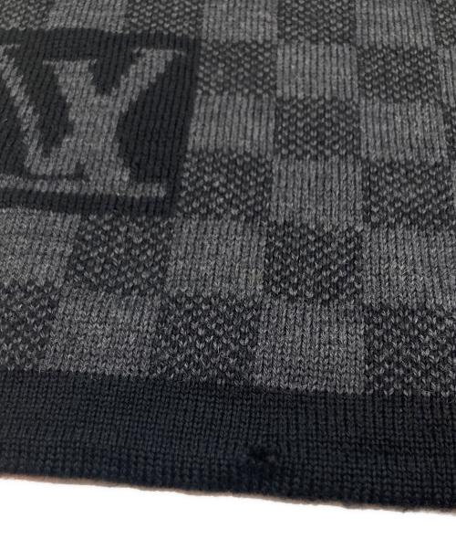 LOUIS VUITTON（ルイ ヴィトン）LOUIS VUITTON (ルイ ヴィトン) エシャルププティ ロゴストール グレー×ブラックの古着・服飾アイテム