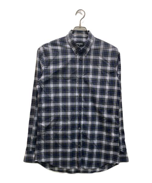 DSQUARED2（ディースクエアード）DSQUARED2 (ディースクエアード) チェックBDシャツ ネイビー×グリーン サイズ:48の古着・服飾アイテム