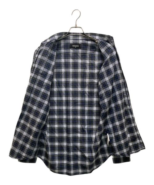 DSQUARED2（ディースクエアード）DSQUARED2 (ディースクエアード) チェックBDシャツ ネイビー×グリーン サイズ:48の古着・服飾アイテム