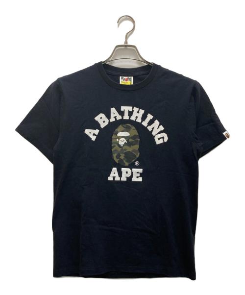 BAPE BY A BATHING APE（ベイプバイアベイシングエイプ）BAPE BY A BATHING APE (ベイプバイアベイシングエイプ) ビッグセンターロゴプリントTシャツ ブラック サイズ:Sの古着・服飾アイテム